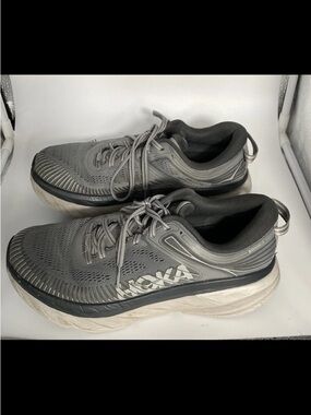 Hoka One One Bondi 8 women’s size 7 grey running walking Sneakers